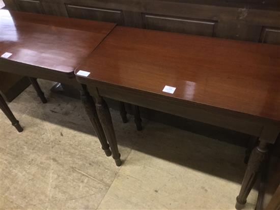 Pair mahogany tea tables